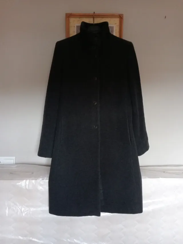 Abrigo paño mujer negro
