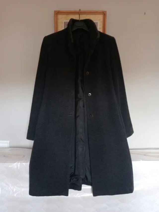 Abrigo paño mujer negro