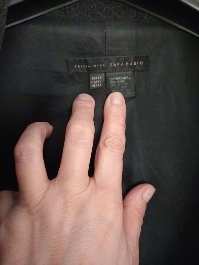 Abrigo paño mujer negro