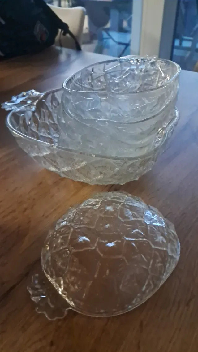 Fruttiera in vetro trasparente