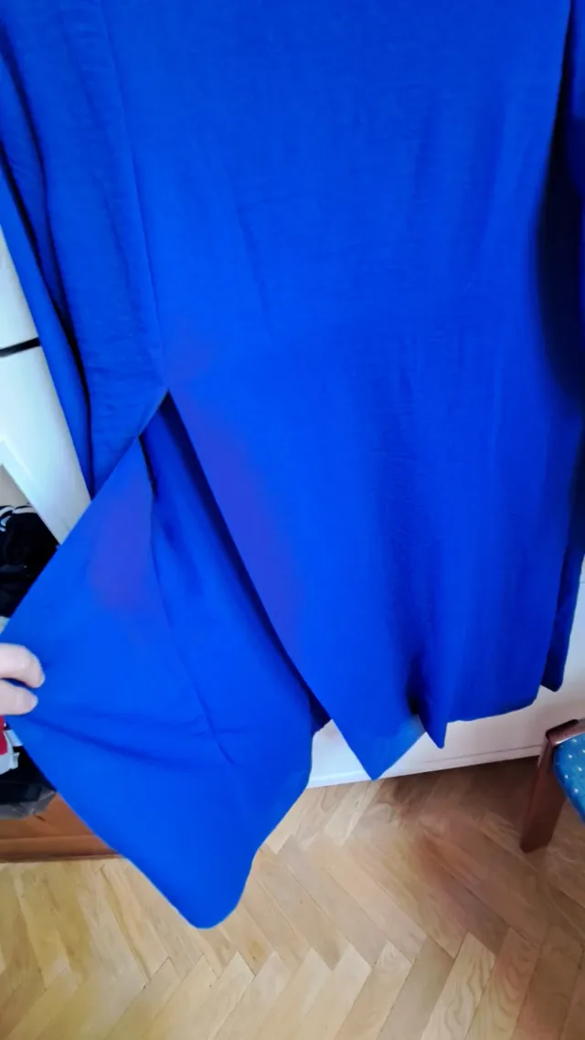 Vestido COS manga larga crepe azul T. M