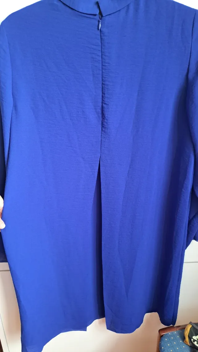 Vestido COS manga larga crepe azul T. M