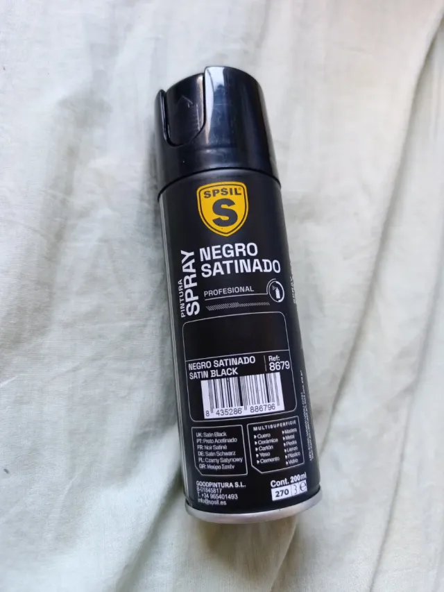 Spray Pintura Negro Satinado SPsil