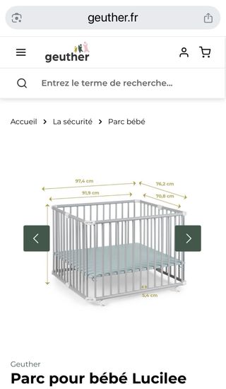 Parque infantil madera Geuther plegable