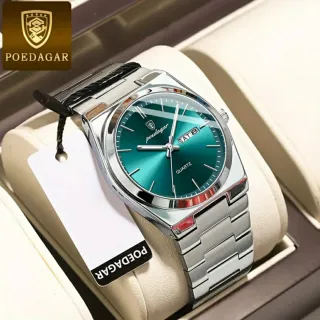 Reloj POEDAGAR Hombre Esfera Verde y Plata