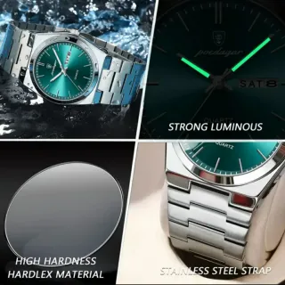 Reloj POEDAGAR Hombre Esfera Verde y Plata