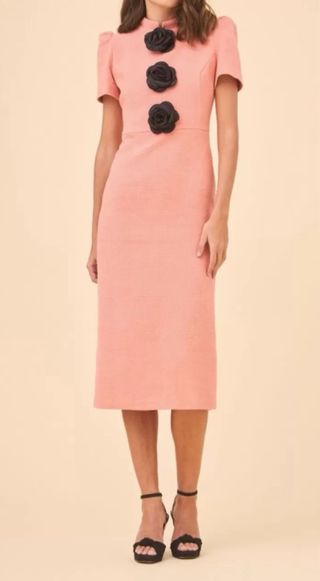 Vestido Coosy rosa con flores negras