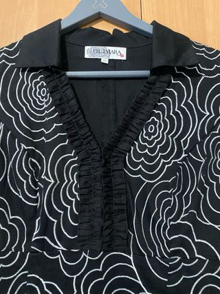 Vestido Bellamar flores blanco y negro