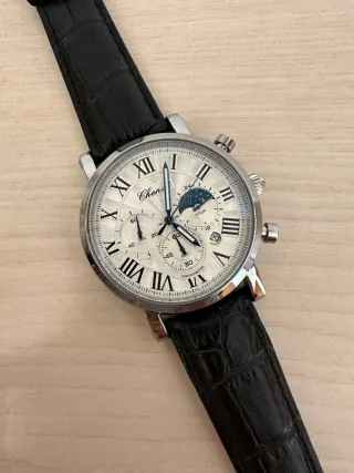 Reloj Hombre Cronógrafo Negro/Plateado