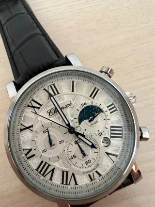 Reloj Hombre Cronógrafo Negro/Plateado