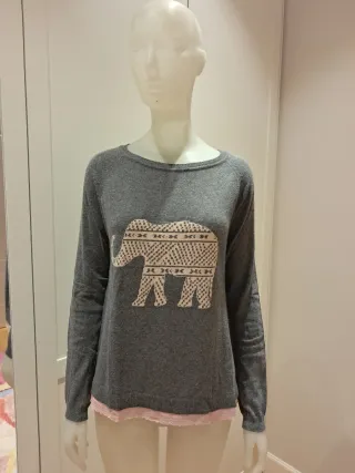 Jersey elefante lana marca Brownie talla S NUEVO