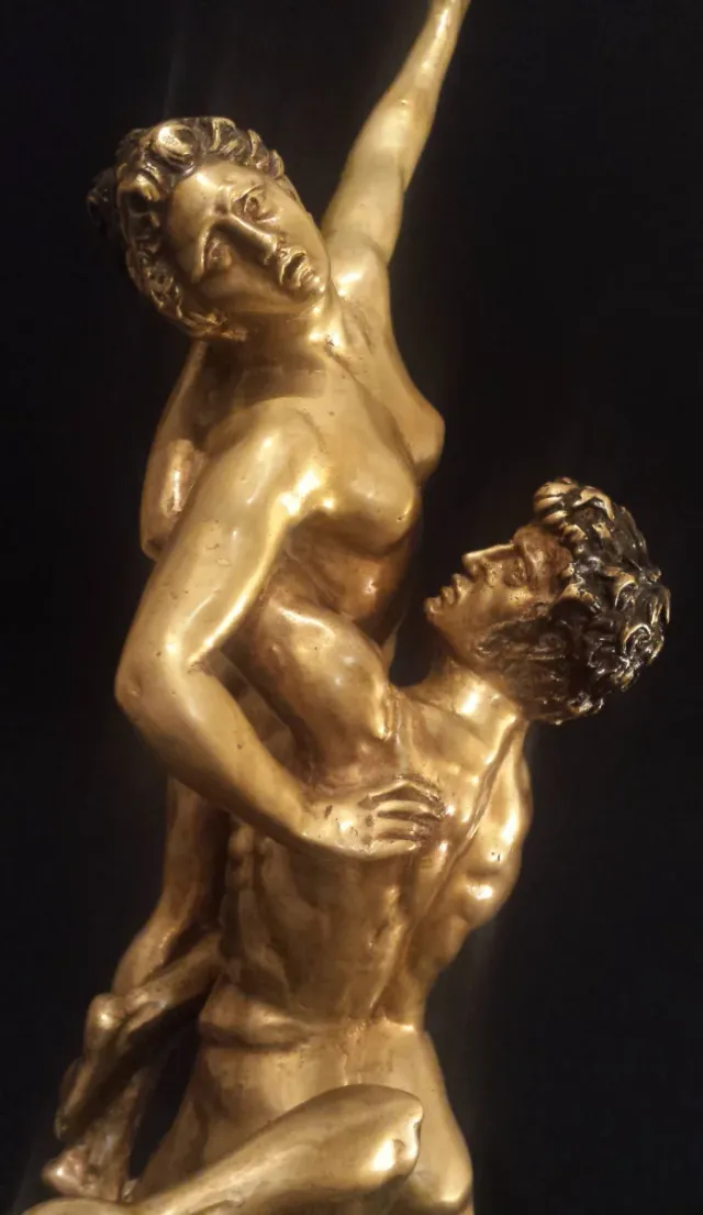 MAGNÍFICA ESCULTURA FIGURA DE BRONCE DORADO