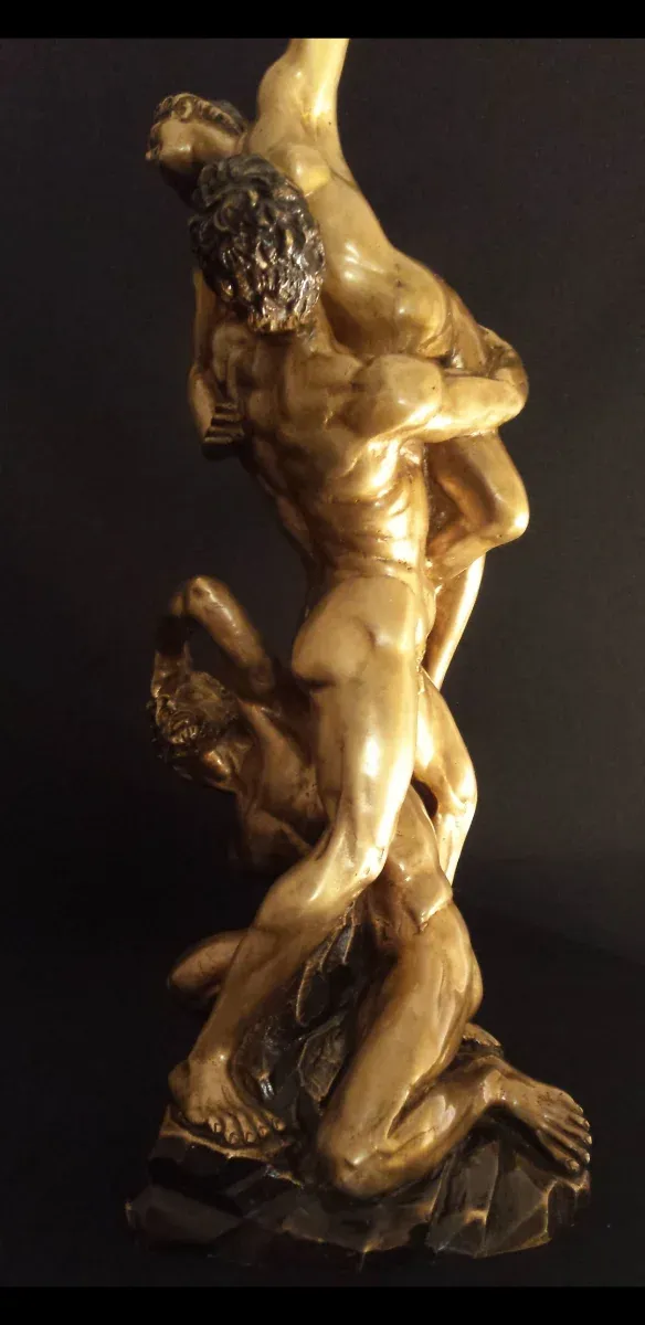 MAGNÍFICA ESCULTURA FIGURA DE BRONCE DORADO