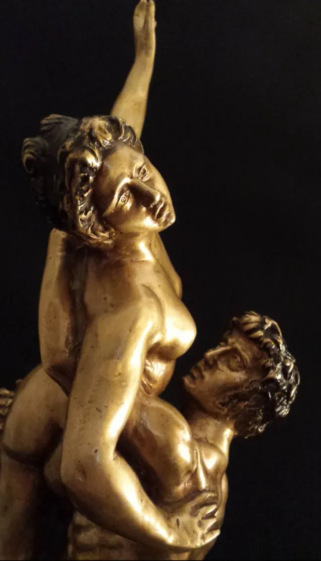 MAGNÍFICA ESCULTURA FIGURA DE BRONCE DORADO