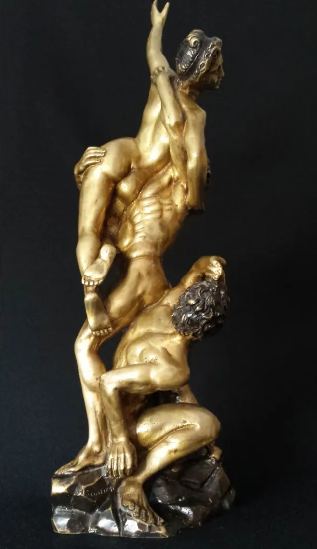 MAGNÍFICA ESCULTURA FIGURA DE BRONCE DORADO