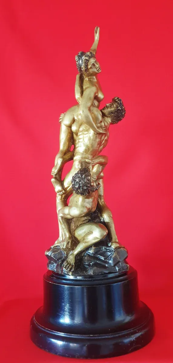 MAGNÍFICA ESCULTURA FIGURA DE BRONCE DORADO