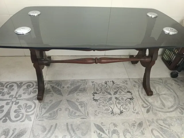 SOLO ENVIO Mesa de centro retro vintage cristal y