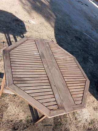 Mesa de madera octogonal plegable
