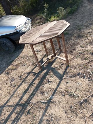 Mesa de madera octogonal plegable