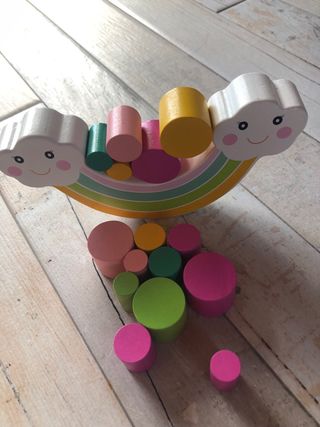 Pack juguetes madera: bolos+ equilibrio (verfotos)