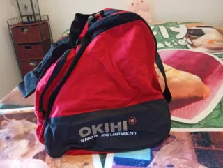 Mochila Okihi para botas de esquí roja