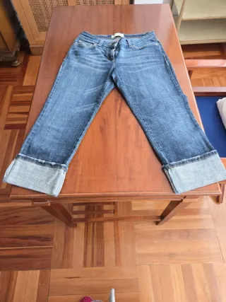Pantalón vaquero pirata Benetton azul