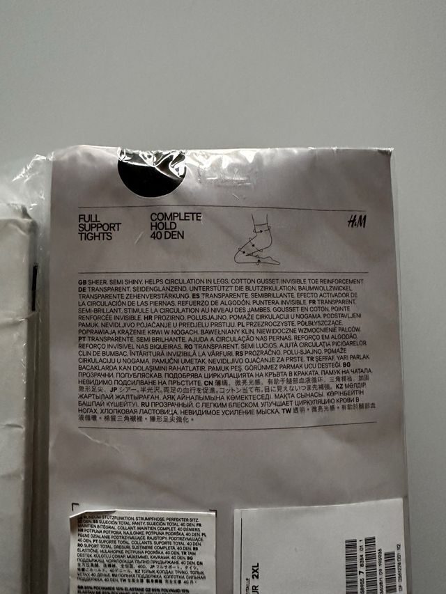 2 Collant H&M TG 2XL (IT 54, UK 22/26)