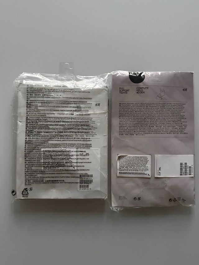 2 Collant H&M TG 2XL (IT 54, UK 22/26)