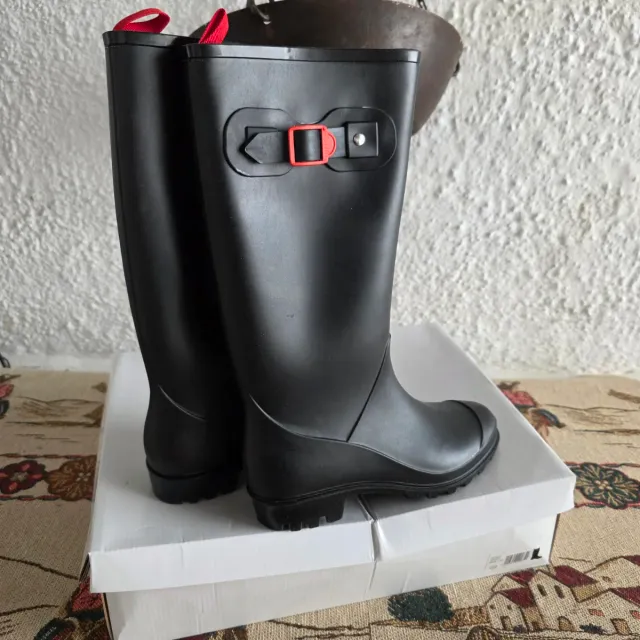 Botas de agua azul oscuro (casi negro) con hebilla