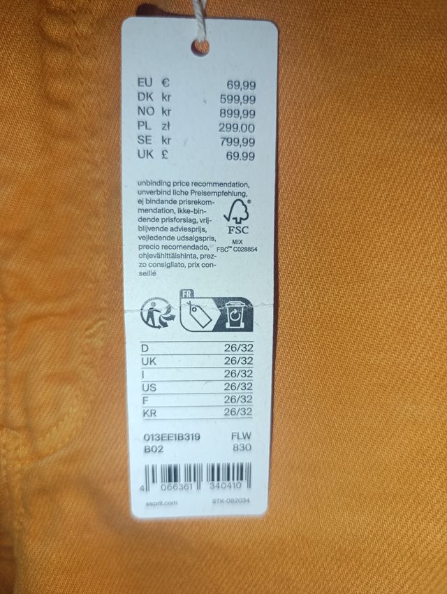 Pantalones vaqueros naranjas