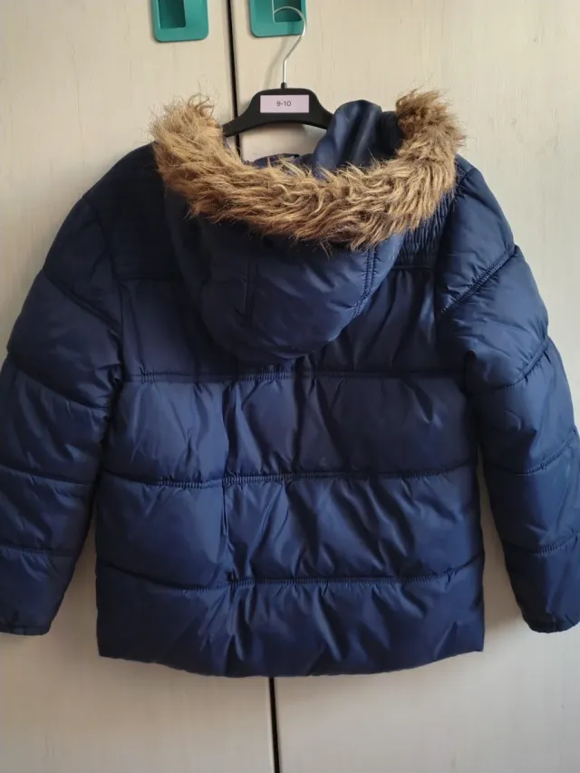 Chaquetón infantil azul con capucha