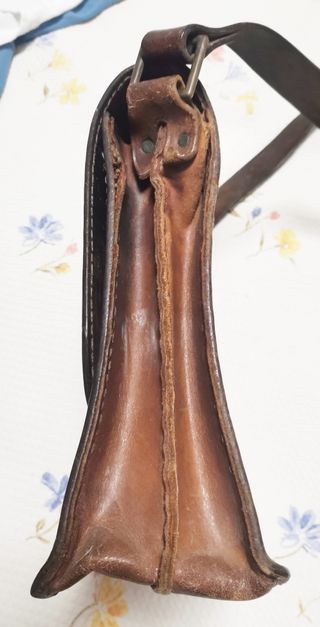 Bolso Cuero Antiguo Bandolera c.1910