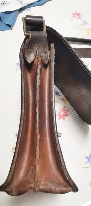 Bolso Cuero Antiguo Bandolera c.1910