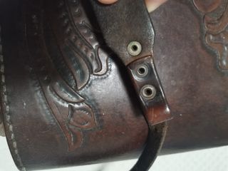 Bolso Cuero Antiguo Bandolera c.1910