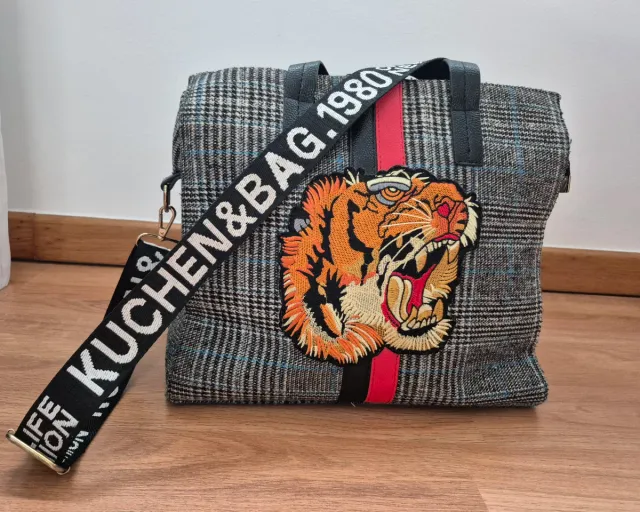 Bolso vintage gran capacidad aplicación tigre