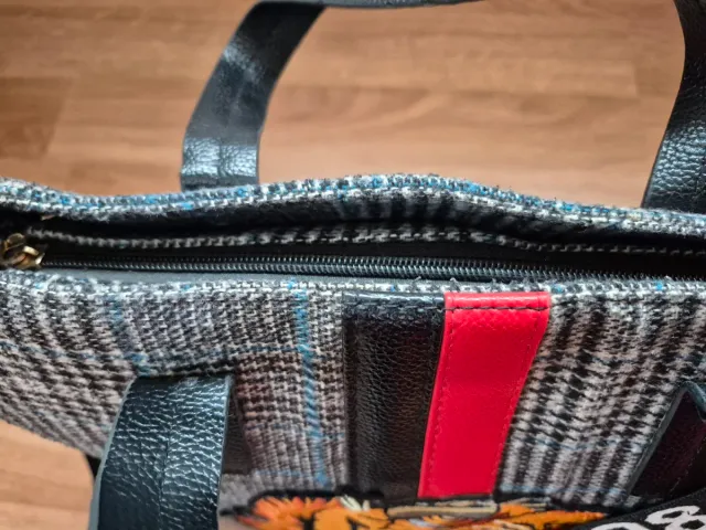 Bolso vintage gran capacidad aplicación tigre