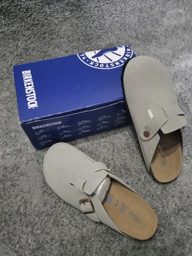 Birkenstock Boston Beige/Gris Talla 42