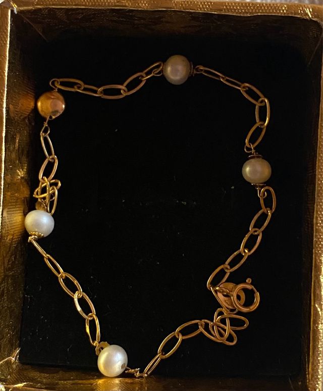 Pulsera Oro 18k y Perlas No se vende de peso