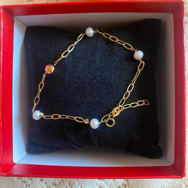 Pulsera Oro 18k y Perlas No se vende de peso