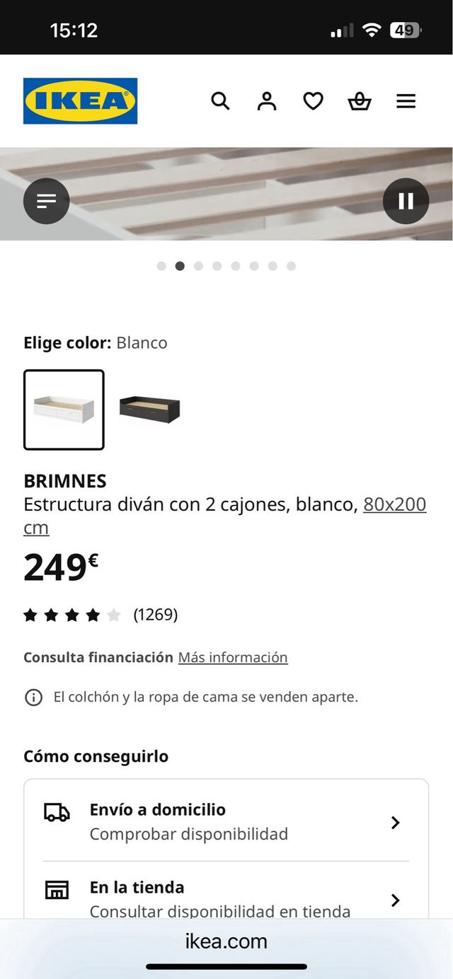 Cama Brimnes individual Ikea convertible a doble