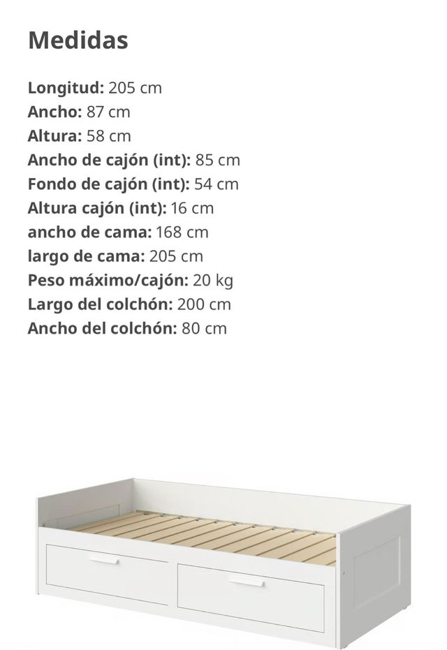 Cama Brimnes individual Ikea convertible a doble