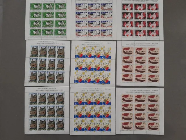 9 MiniPliegos sellos Barcelona 1992