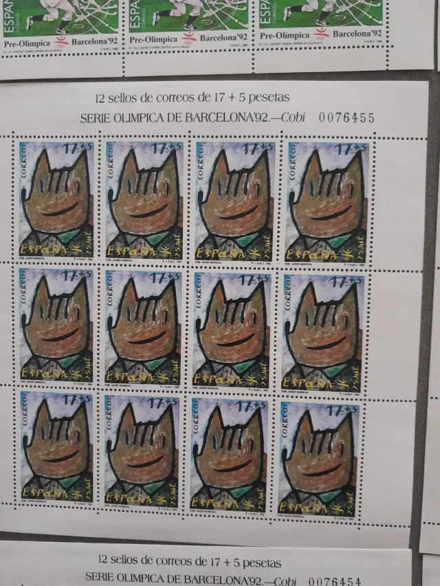 9 MiniPliegos sellos Barcelona 1992