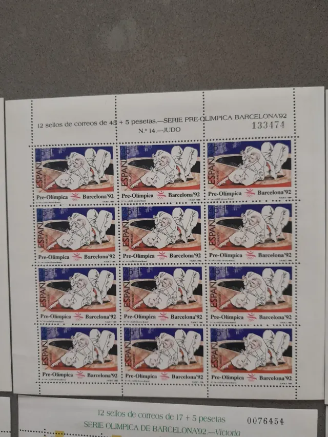 9 MiniPliegos sellos Barcelona 1992