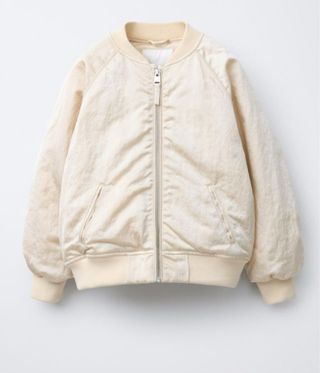 Cazadora bomber Zara Kids beige dorado