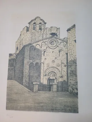 Litografie Cardunets Santa Maria del Mar Barcellona