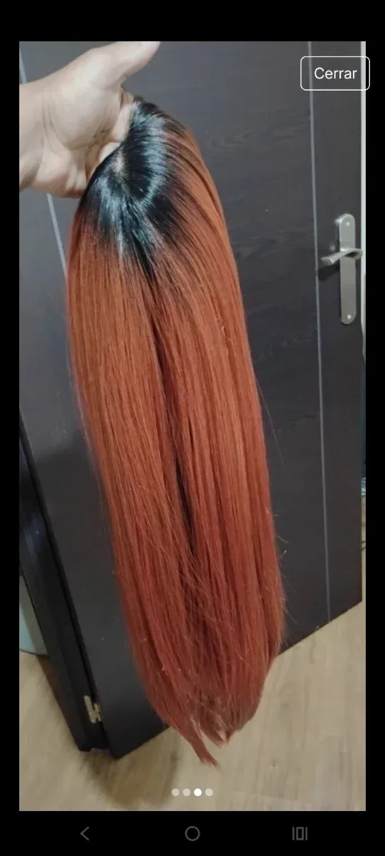 Peluca sintética sin enredo