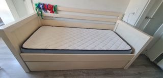 Cama nido beige con colchón inferior
