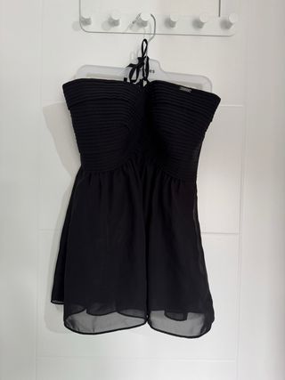 Top negro sin tirantes mujer