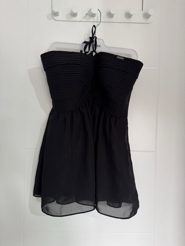 Top negro sin tirantes mujer